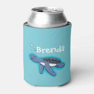 Cute baby sea turtle cartoon can cooler