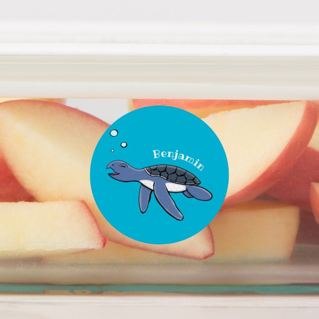 Cute baby sea turtle cartoon illustration (Affixed)