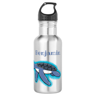 Cute baby sea turtle cartoon illustration 532 ml water bottle
