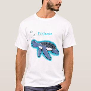 Cute baby sea turtle cartoon illustration T-Shirt