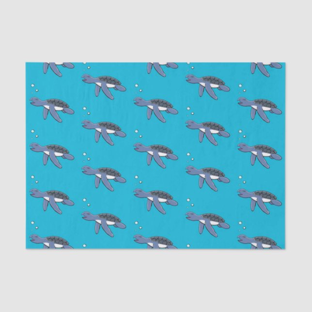 Cute baby sea turtle cartoon illustration tissue paper (Front)