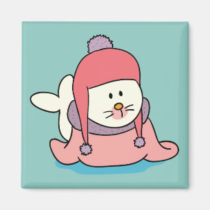 Cute Baby Seal Cartoon Magnet