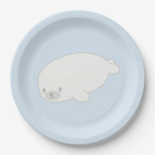 Cute Baby Seal Paper Plate