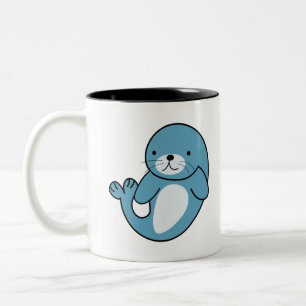 Cute Baby Seal Two-Tone Coffee Mug