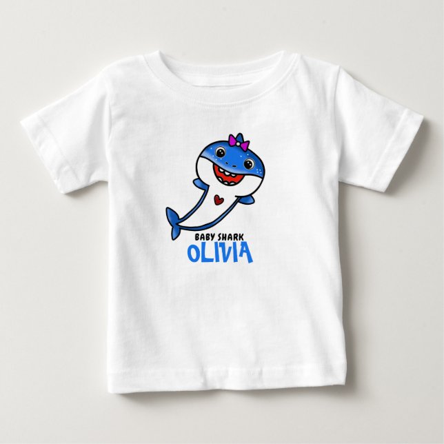 Cute Baby Shark Birthday T-Shirt (Front)