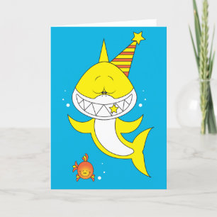Cute Baby Shark Cartoon Card