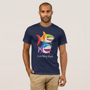 Cute baby shark rainbow colourful birthday kids T-Shirt