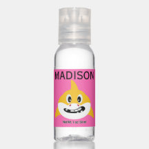 Cute Baby Shark Yellow and Pink Monogram