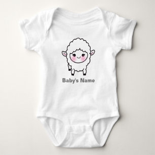 Cute Baby Sheep Lamb Personalised Baby Bodysuit