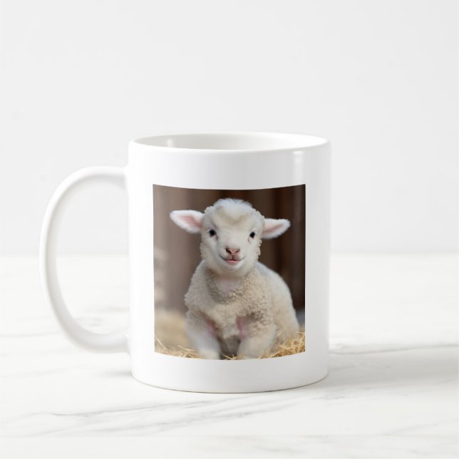 Cute Baby Sheep Mug - Cute Animal Mugs  (Left)