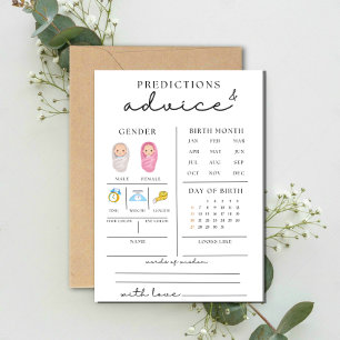Cute Baby Shower Advice And Predictions Card