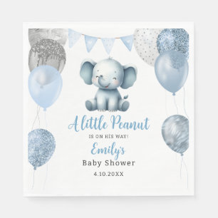 Cute Baby Shower blue Elephant Boy Balloons  Napkin