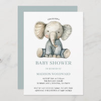 Cute Baby Shower Blue Plush Toy Elephant