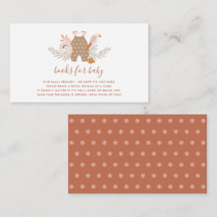 Cute Baby Shower Boho Books for Baby Enclosure  Card