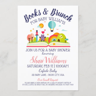 Cute baby shower book and brunch party Customise Invitation