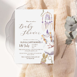 Cute Baby Shower Bunny Baby Shower Gender Neutral Invitation