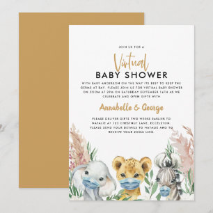 Cute baby shower by mail animal covid mask