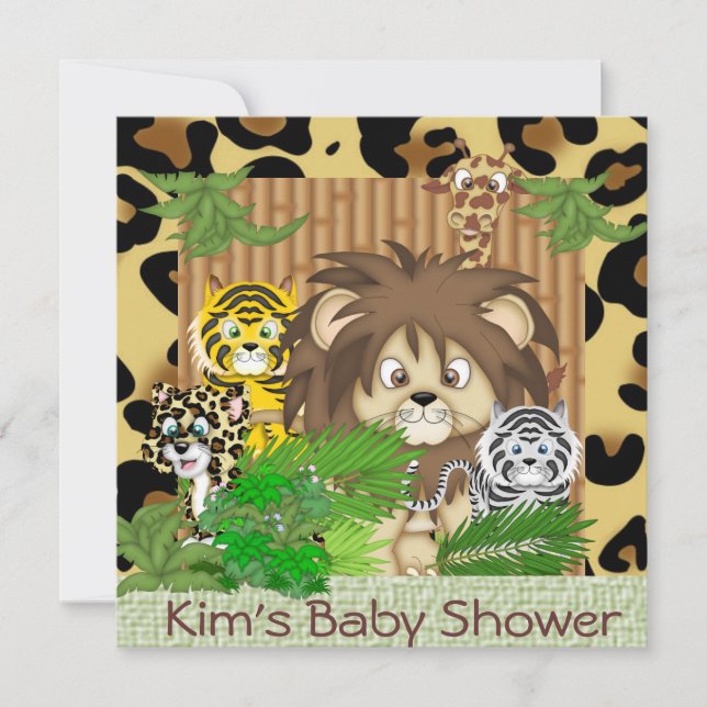 CUTE BABY SHOWER CHEETAH THEME Invitations (Front)