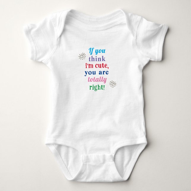 Cute Baby Shower Gift, Funny Message Bodysuit (Front)