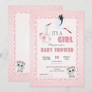 Cute Baby Shower Invitation - it is a girl!