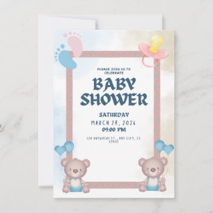 Cute Baby Shower Invitation   Sweet Pastel Design