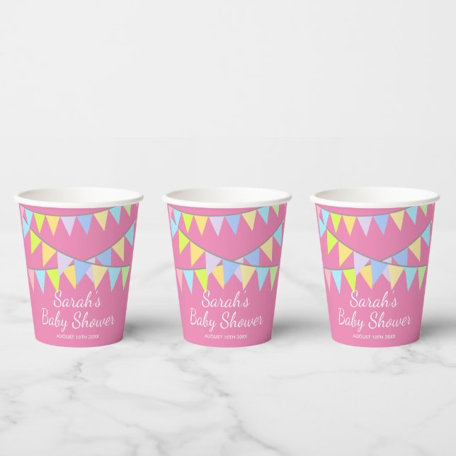 Cute baby shower party cups with custom kid's name (Multi)
