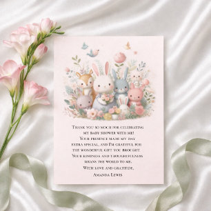 Cute Baby Shower Pastel Whimsy Animals  Thank You Card