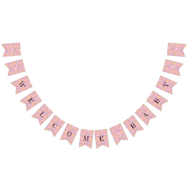 Cute baby shower pattern bunting  (All)