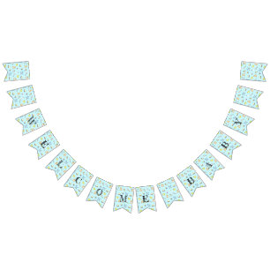 Cute baby shower pattern bunting