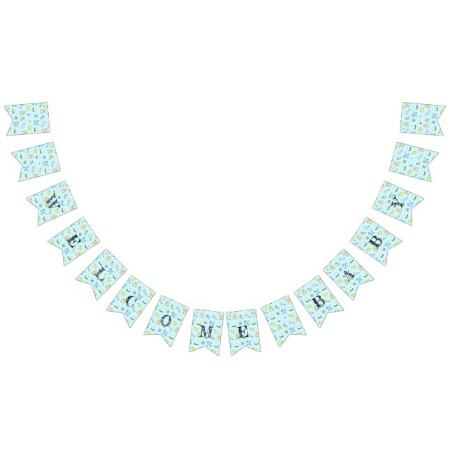 Cute baby shower pattern bunting  (All)