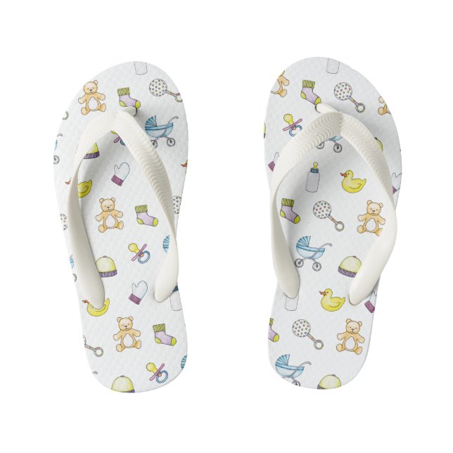 Cute baby shower pattern kid's thongs (Footbed)