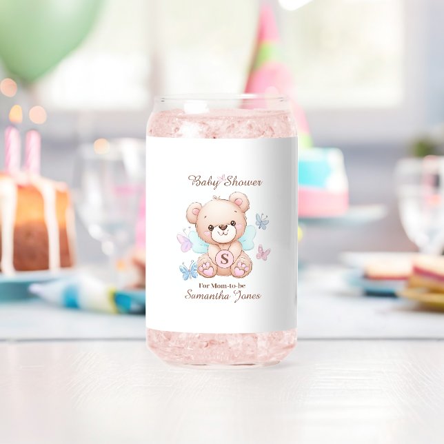 Cute Baby Shower Personalised Can Glass (Insitu (Birthday))