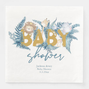 Cute Baby Shower Safari Animals Napkin