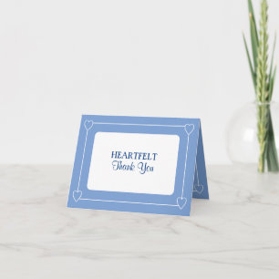 Cute Baby Shower Simple Blue Thank You Card