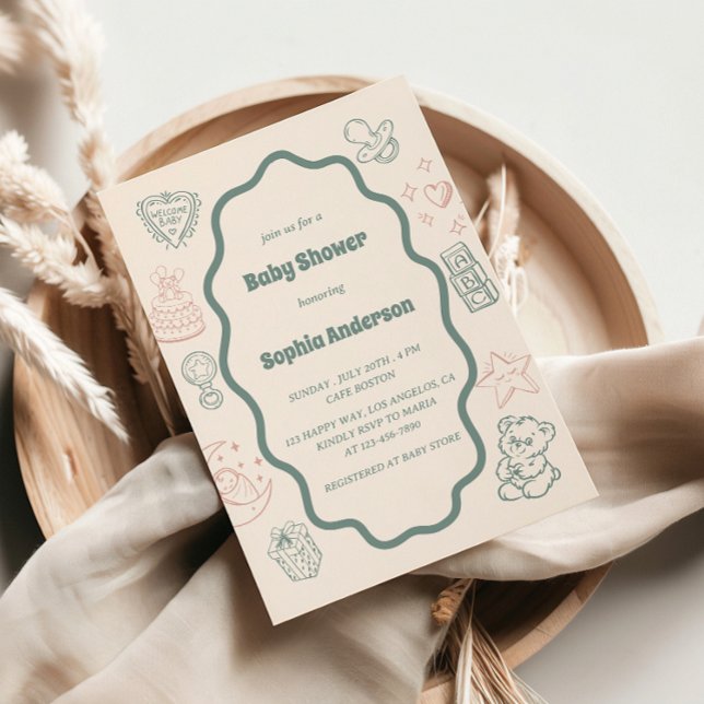 Cute Baby Shower with – Classic & Fun Design Invitation (Creator Uploaded)