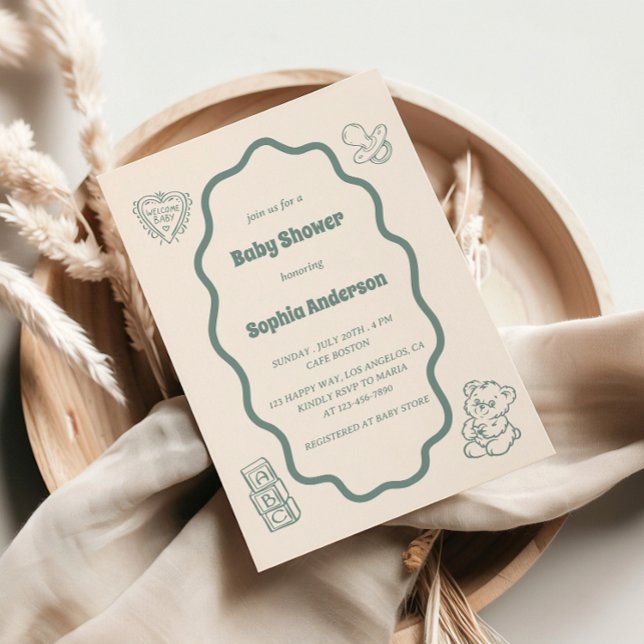 Cute Baby Shower with – Classic & Fun Design Invitation (Creator Uploaded)