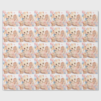 Cute Baby Shower Wrapping Paper | Tumble Watercolo