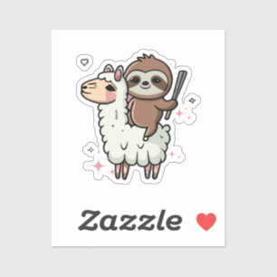 Cute Baby Sloth and Llama