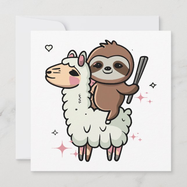 Cute Baby Sloth and Llama  (Front)