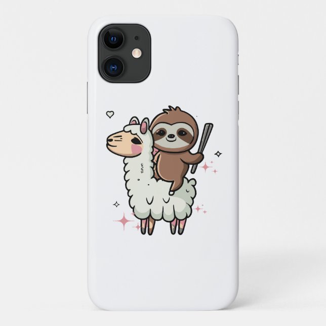 Cute Baby Sloth and Llama  Case-Mate iPhone Case (Back)