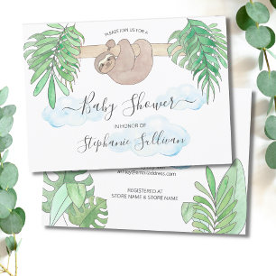 Cute Baby Sloth Gender Neutral Baby Shower Invitation