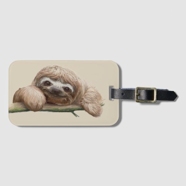 Cute Baby sloth Luggage Tag (Front Horizontal)