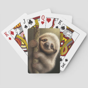 Cute Baby Sloth Smiling Wildlife Nature Animal Playing Cards