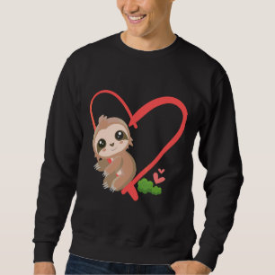Cute Baby Sloth Valentines Day Sloth Sweatshirt