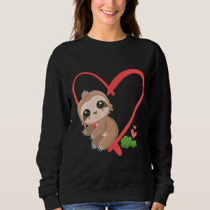 Cute Baby Sloth Valentines Day Sloth Sweatshirt