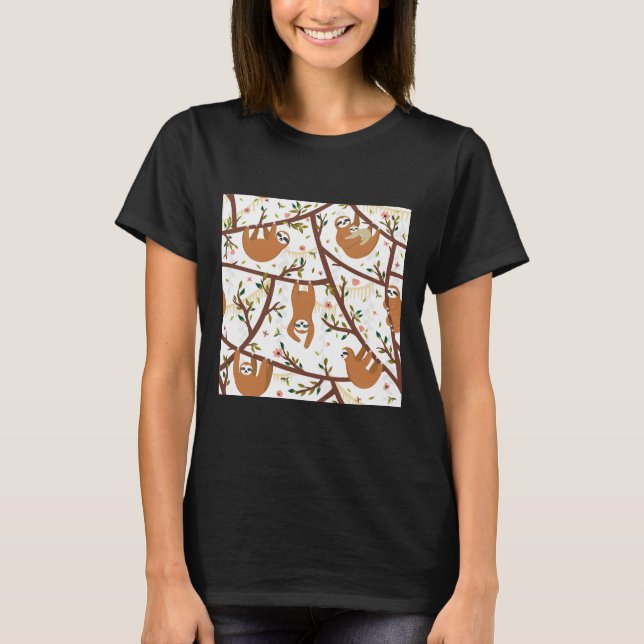 Cute Baby Sloth With Mum Scoop T-Shirt (Front)