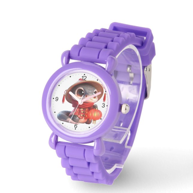 Cute Baby Snake Chinese New Year 2025 Kids W2 Watch (Angle)