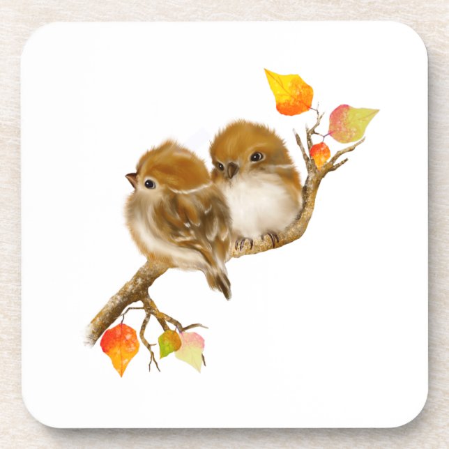 Cute Baby Sparrows  Coaster (Front)