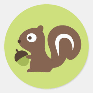 Cute Baby Squirrel Design Classic Round Sticker