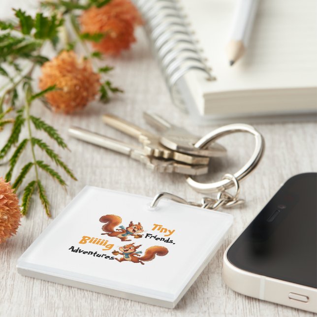 Cute Baby Squirrels Bodysuit, Key Ring (Front Right)